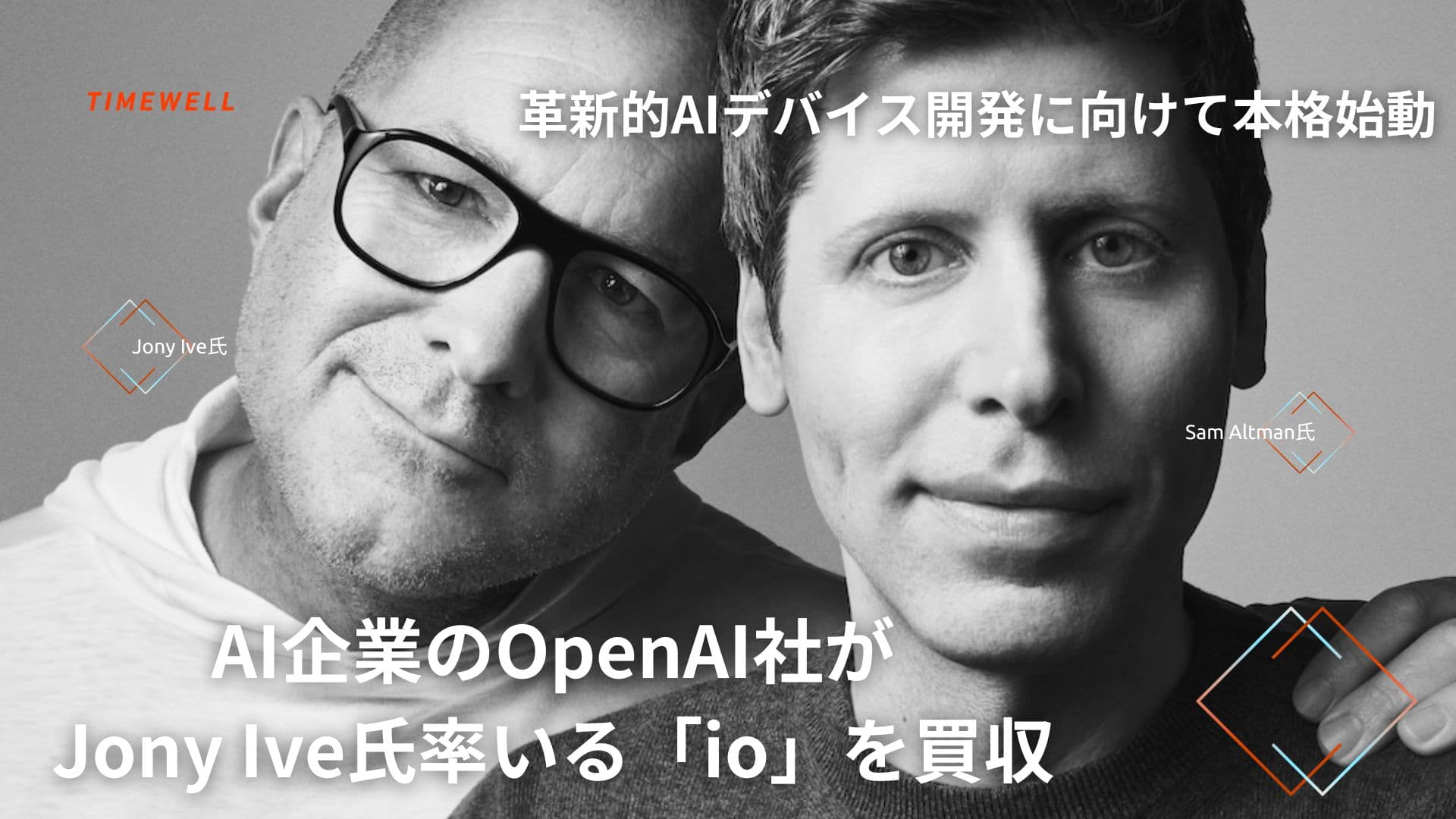 AI企業のOpenAI社がJony Ive氏率いる「io」を買収:革新的AIデバイス開発に向けて本格始動
