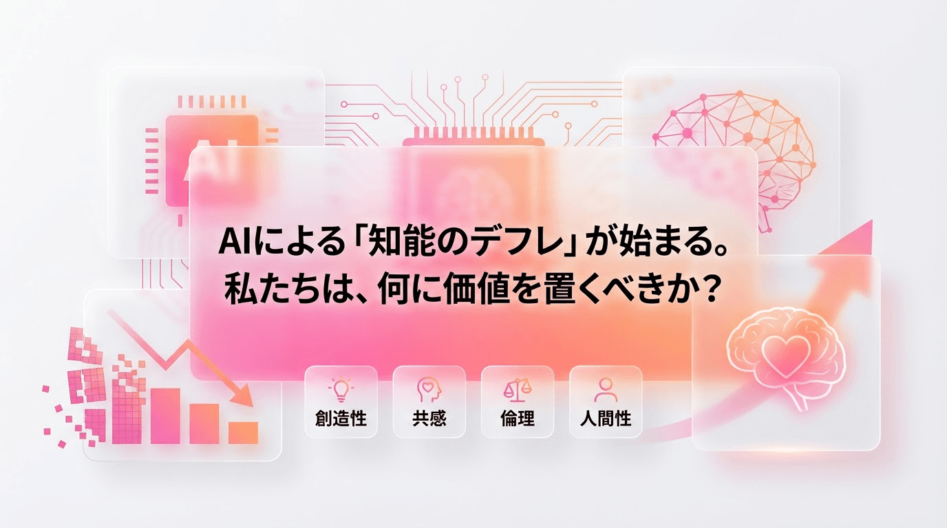 AIによる「知能のデフレ」が始まる。私たちは、何に価値を置くべきか?