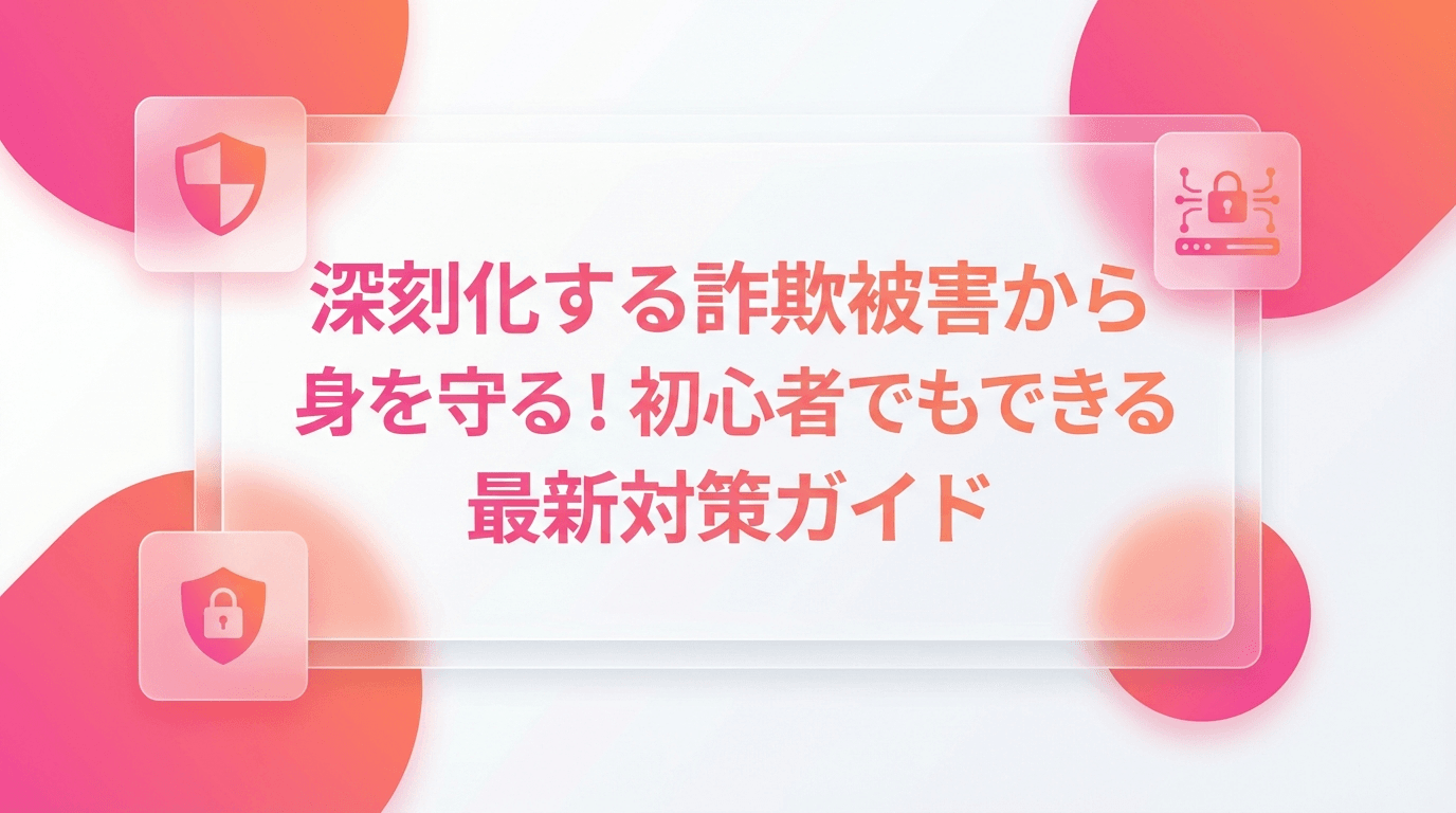 深刻化する詐欺被害から身を守る!初心者でもできる最新対策ガイド