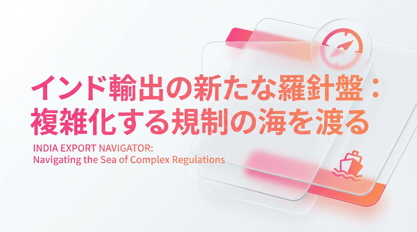 インド輸出の新たな羅針盤 ── 複雑化する規制の海を渡る
