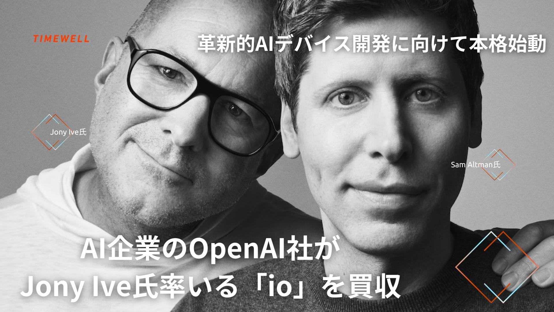 AI企業のOpenAI社がJony Ive氏率いる「io」を買収:革新的AIデバイス開発に向けて本格始動
