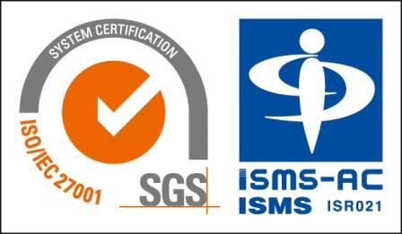 ISO/IEC 27001（ISMS）認証マーク（SGS・ISMS-AC）