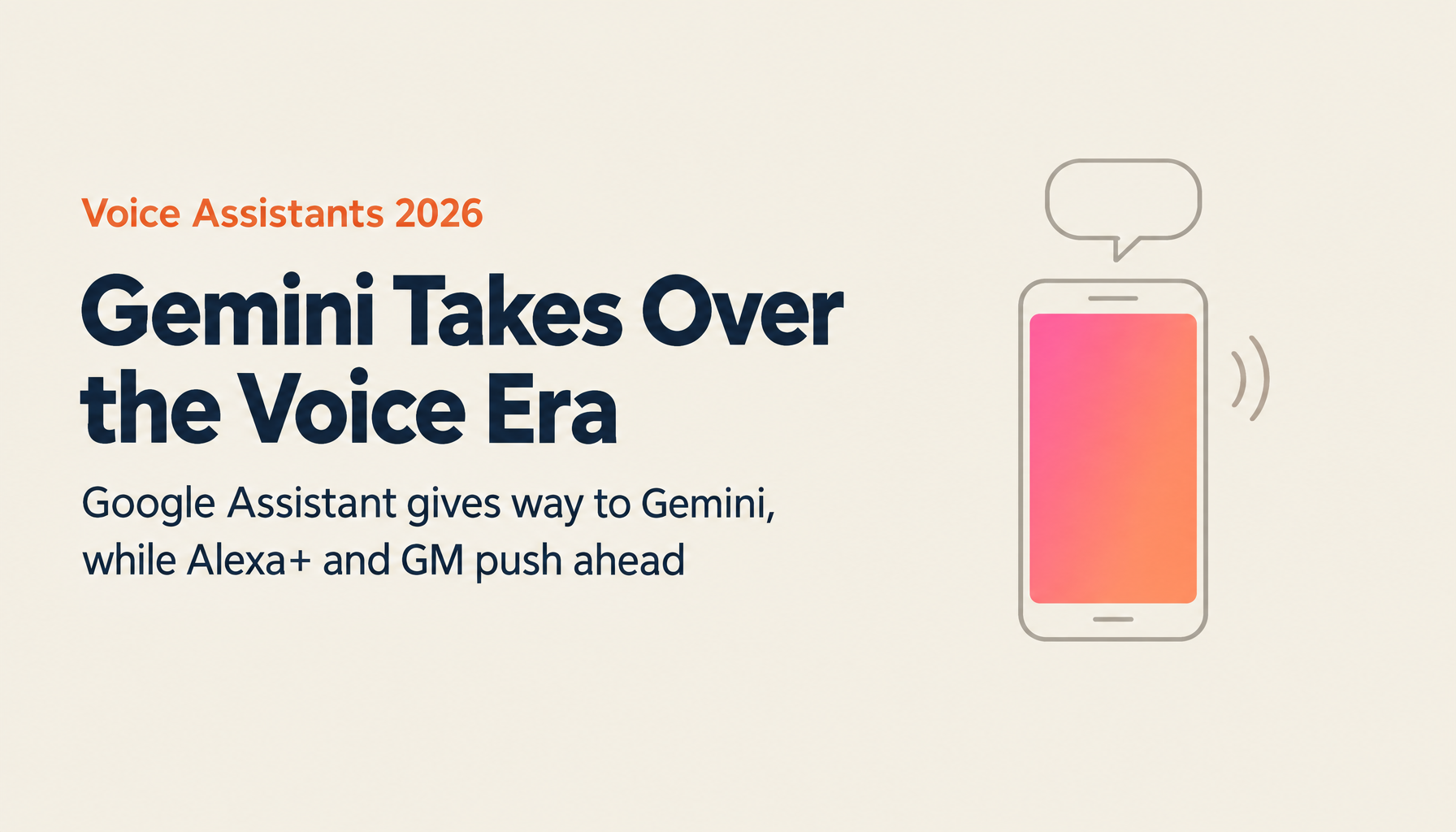 Voice Assistants in 2026: Gemini Replaces Google Assistant, Alexa+ Launches at $19.99/Month, GM Embeds AI, Market to Hit $14.2 Billion