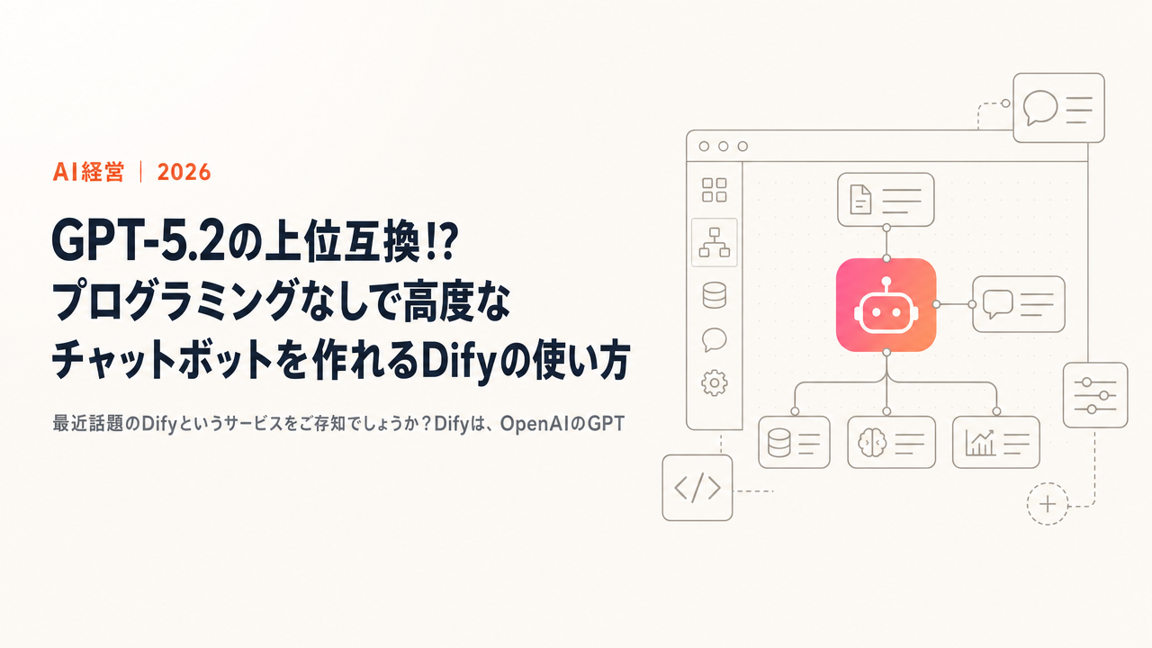 GPT-5.2の上位互換!? プログラミングなしで高度なチャットボットを作れるDifyの使い方