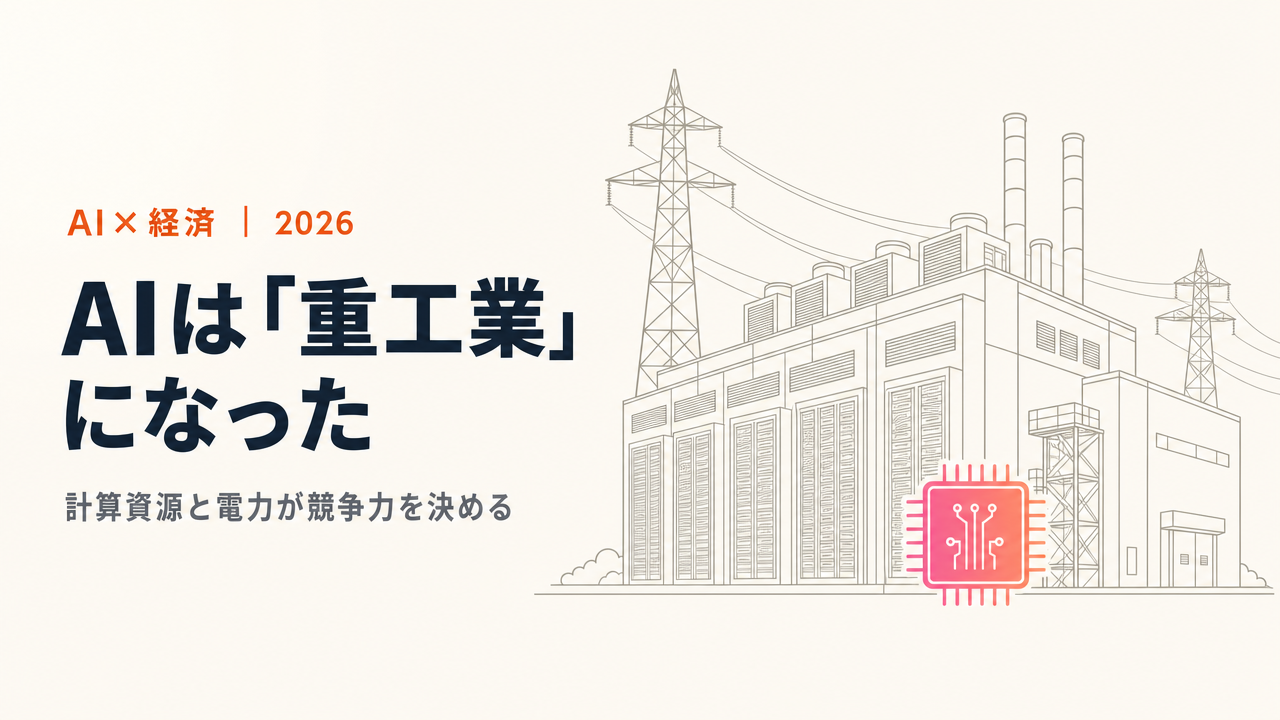 AIの重工業化｜計算資源と電力が競争力を決める「資本集約産業」時代の経営戦略