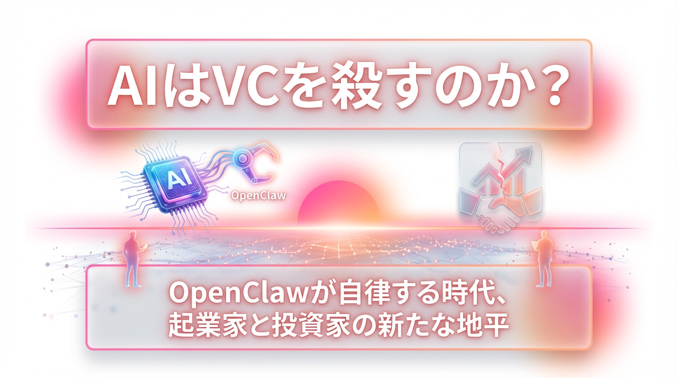 AIはVCを殺すのか? OpenClawが自律する時代、起業家と投資家の新たな地平