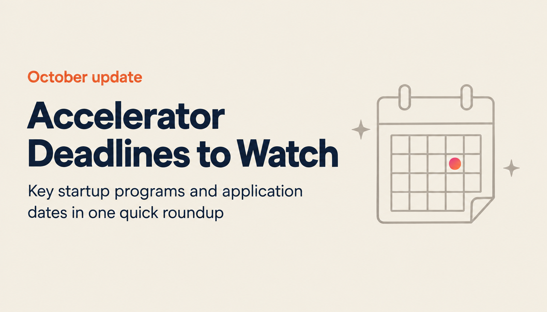 [October Update] Upcoming Accelerator Program Schedule