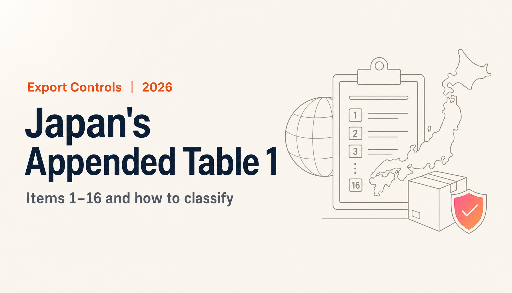 What Is Appended Table 1 of Japan's Export Trade Control Order? Items 1–16 Explained