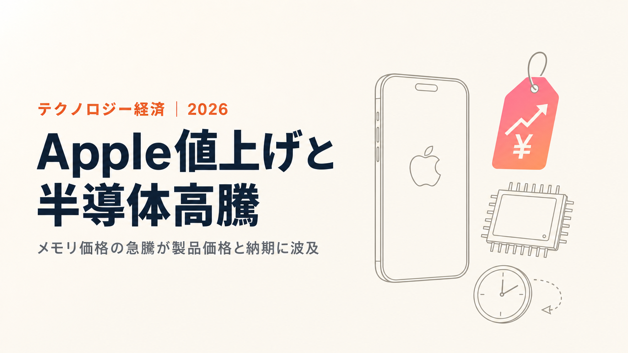 Appleの値上げはなぜ起きたか——メモリ半導体高騰とAI需要が消費者価格に波及