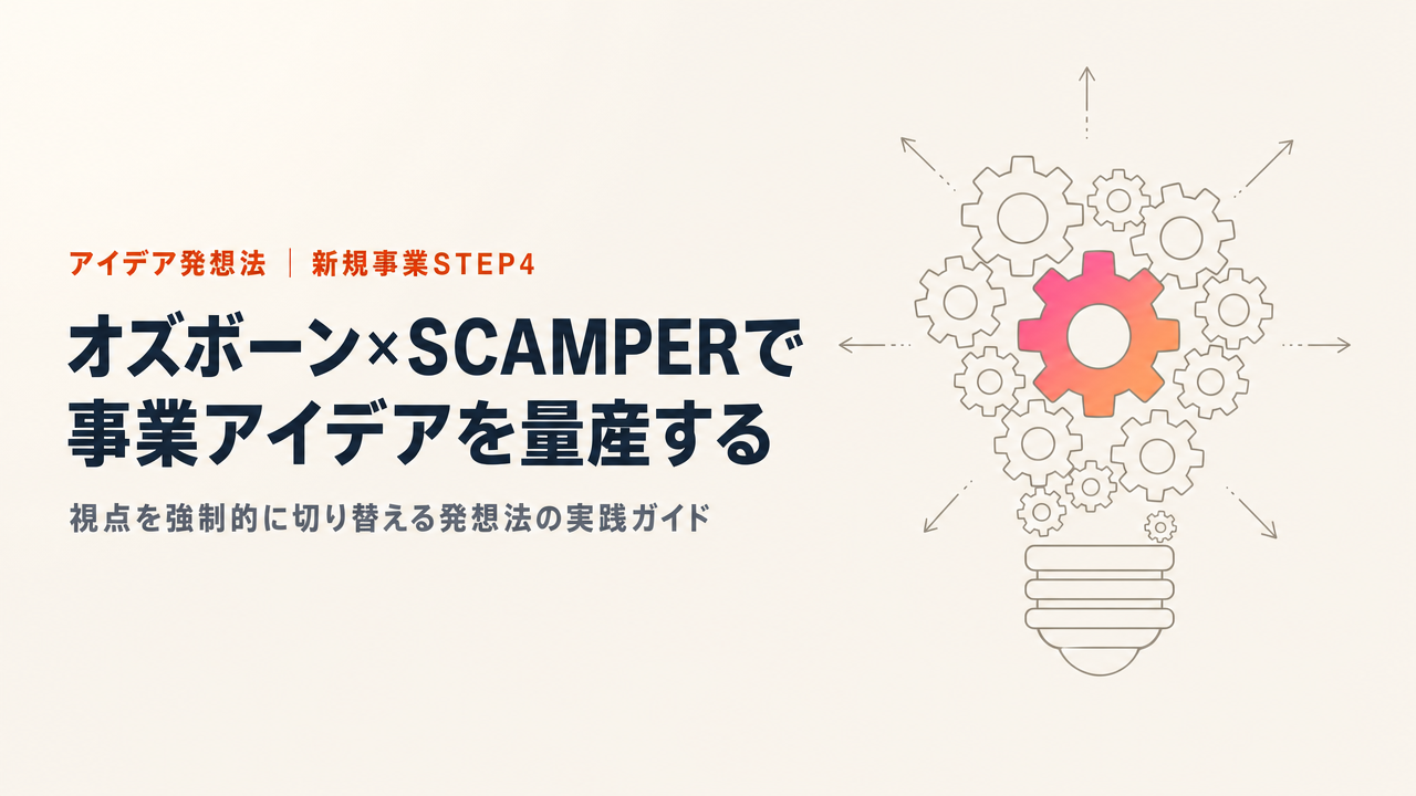アイデア発想法の教科書。オズボーンのチェックリストとSCAMPERで事業アイデアを量産する