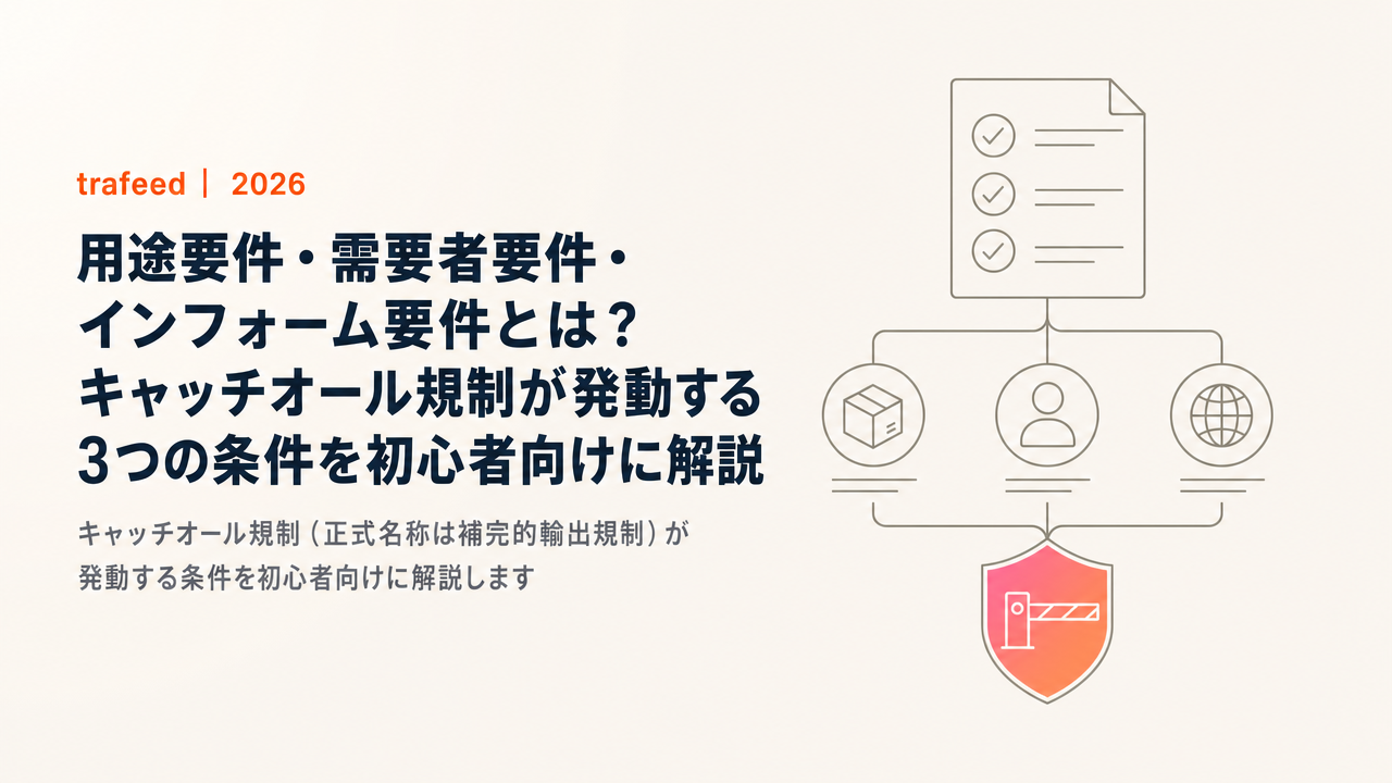 用途要件・需要者要件・インフォーム要件とは?キャッチオール規制が発動する3つの条件を初心者向けに解説【2026年版】