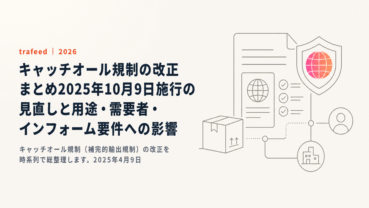 キャッチオール規制の改正まとめ【2026年最新】2025年10月9日施行の見直しと用途・需要者・インフォーム要件への影響