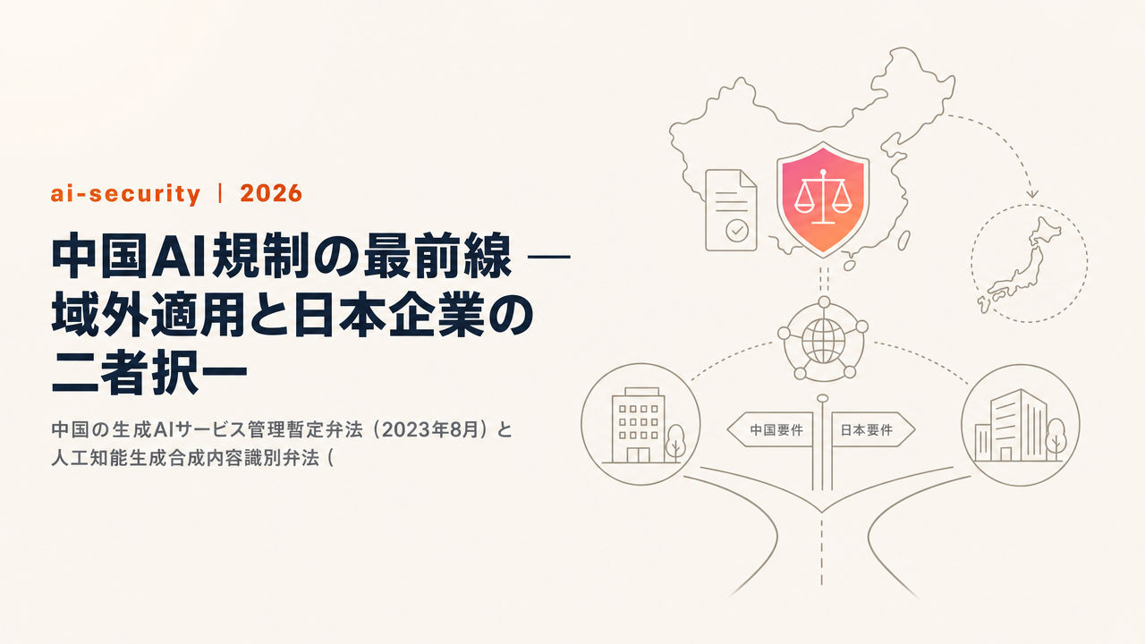 【二重ラベルと垂直統制】中国AI規制の最前線 ─ 域外適用と日本企業の二者択一