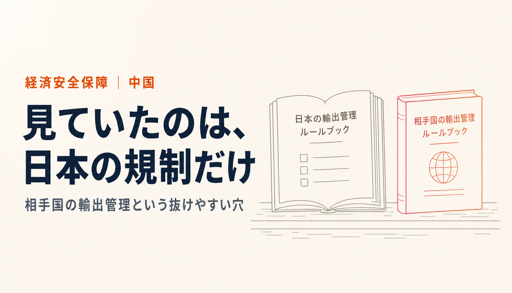 中国で邦人が拘束された報道をどう読むか|「相手国の輸出管理」という見落としがちな穴
