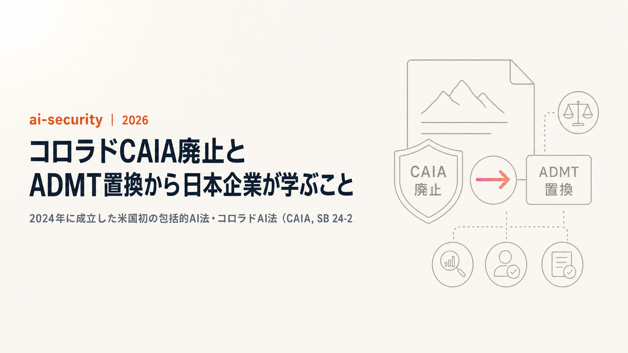 【米国初の包括的AI法が施行前に死んだ】コロラドCAIA廃止とADMT置換から日本企業が学ぶこと