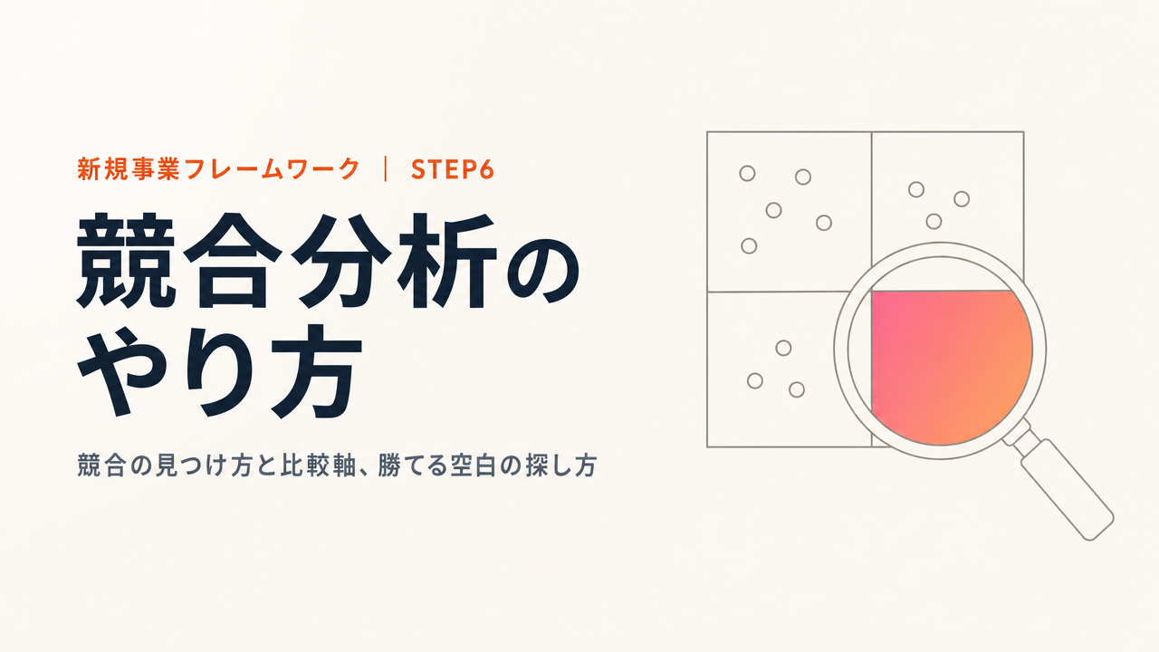 競合分析のやり方|競合の見つけ方と比較軸、コピペできる比較表つき