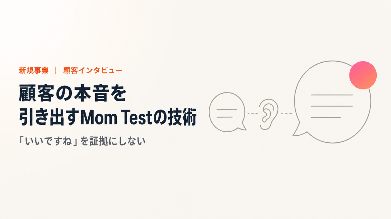 顧客の本音を引き出すMom Testの技術|顧客インタビューのコツ