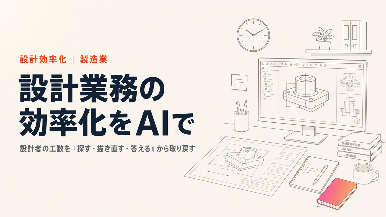 設計業務の効率化をAIで実現する方法|機械設計の工数を削る実践策