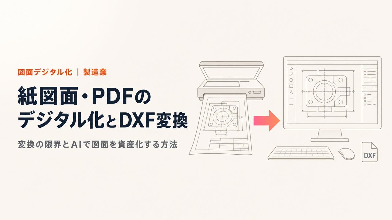 紙図面・PDFのデジタル化とは?DXF/CADへの変換方法とAI活用を実務目線で解説