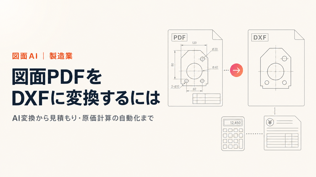 図面PDFをDXFに変換するには?AIでスキャン図面をCADデータ化し、見積もり・原価計算まで自動化する方法