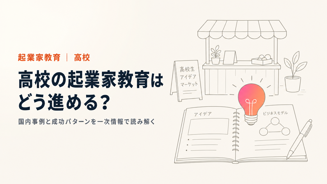 高校の起業家教育はどう進める?国内事例と成功パターンを一次情報で解説