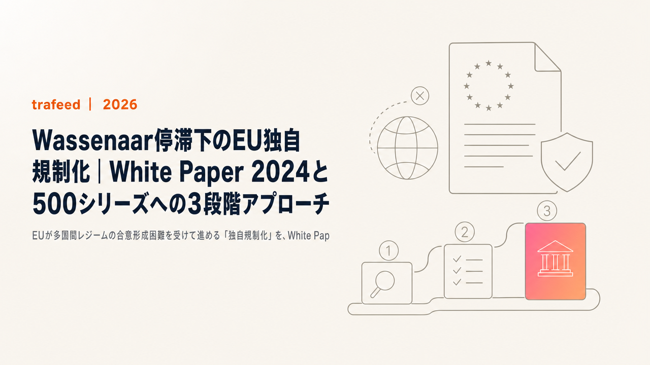 【完全解説】Wassenaar停滞下のEU独自規制化|White Paper 2024と500シリーズへの3段階アプローチ
