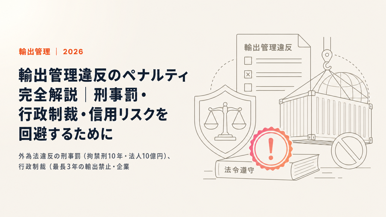 【2026年版】輸出管理違反のペナルティ完全解説｜刑事罰・行政制裁・信用リスクを回避するために