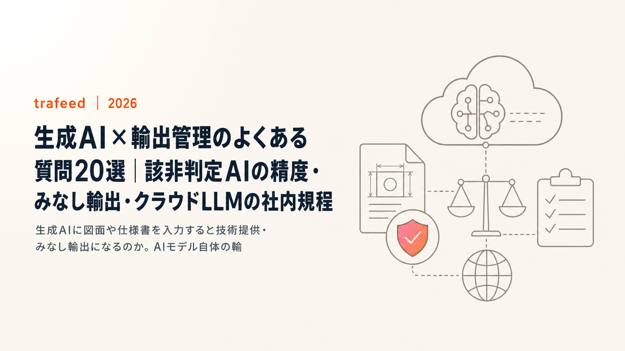 生成AI×輸出管理のよくある質問20選｜該非判定AIの精度・みなし輸出・クラウドLLMの社内規程