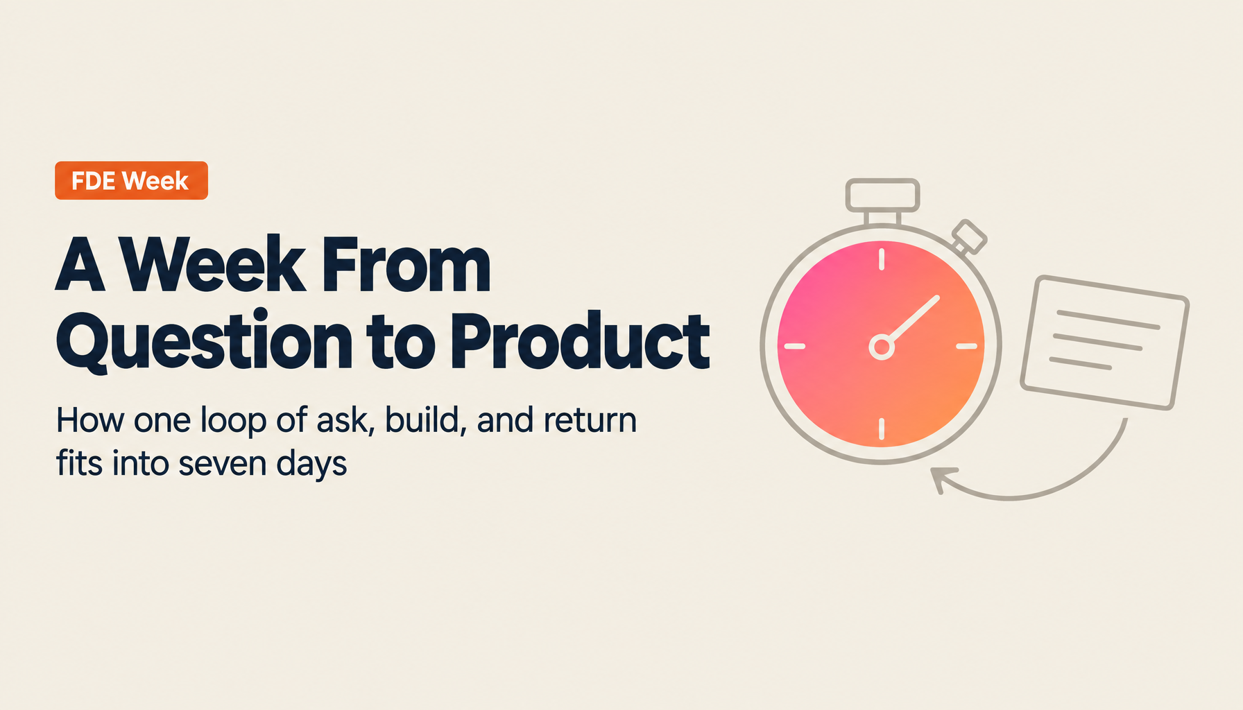 An FDE's Week | From Code on Day One to Returning the Learning to the Product on Friday