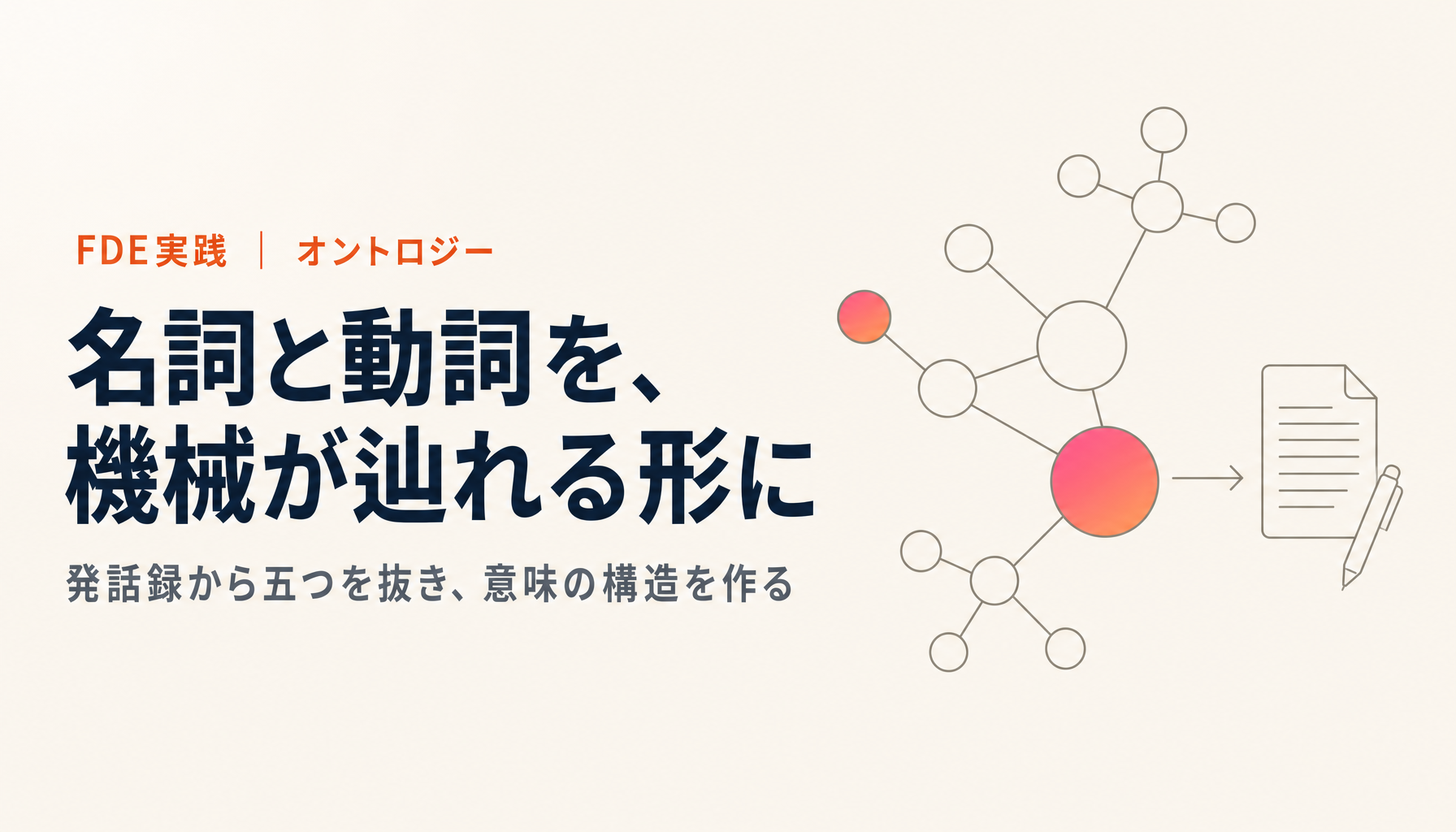 FDEが発話録からオントロジーを作る手順｜名詞と動詞の辞書をAIが辿れる形にする