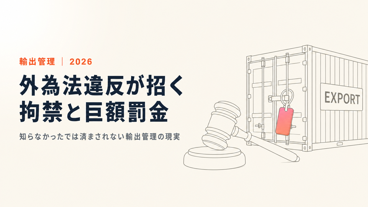 外為法違反の罰則と事例一覧|拘禁刑10年・罰金10億円まで【2026年版・経産省公表事例】