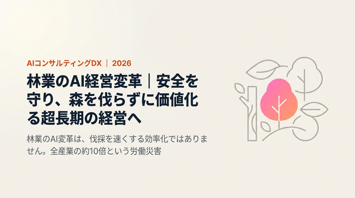 林業のAI経営変革|安全を守り、森を伐らずに価値化する超長期の経営へ