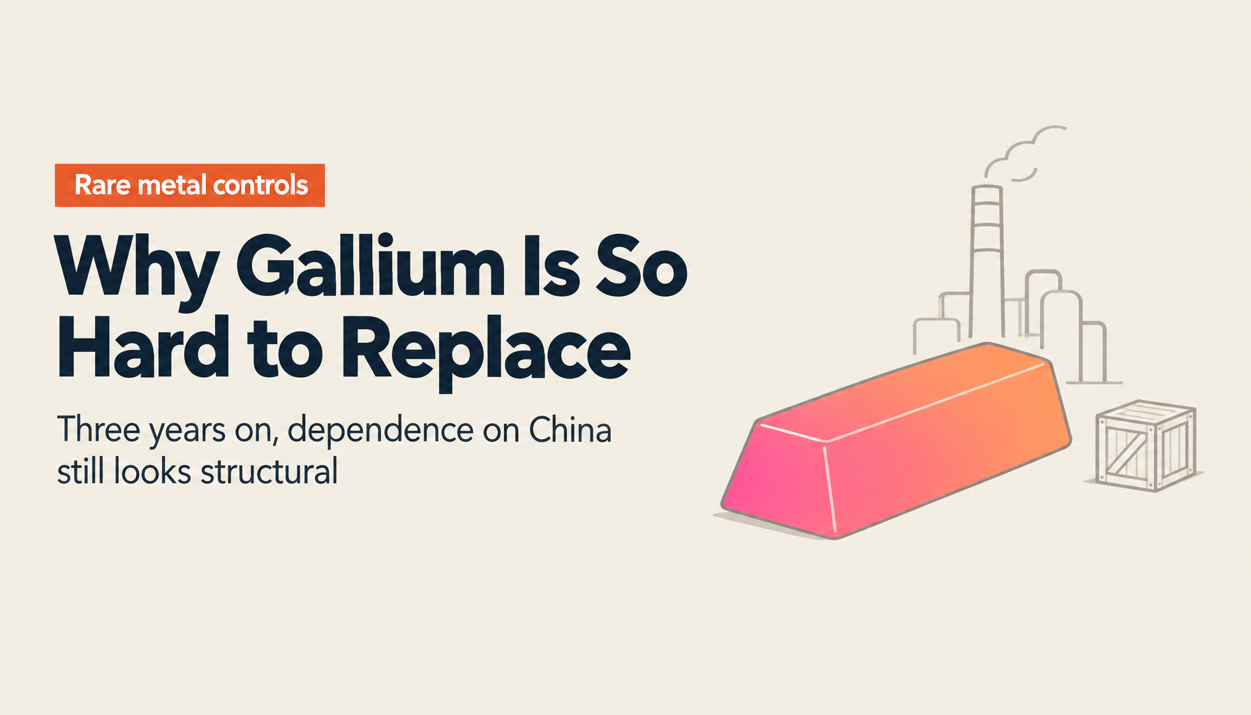 Three years of rare metal controls: why gallium cannot be sourced away from China, and where the alternatives actually stand