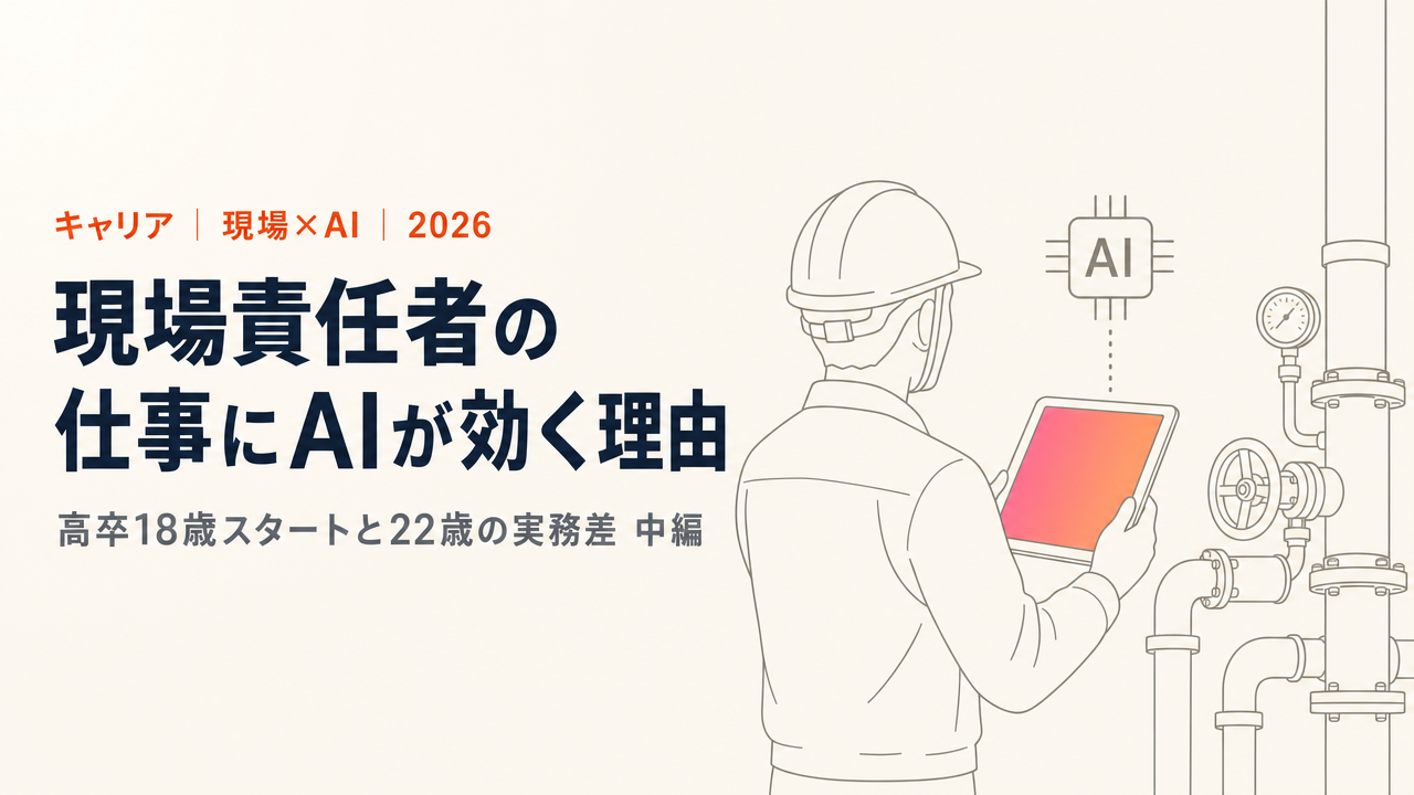 AI時代の現場責任者。情報作業にAIが効く理由と、高卒18→22のキャリア設計【中編】