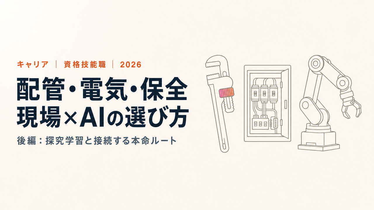 配管・空調・電気・保全。現場×AIで見る分野の選び方と資格ラダー【後編】