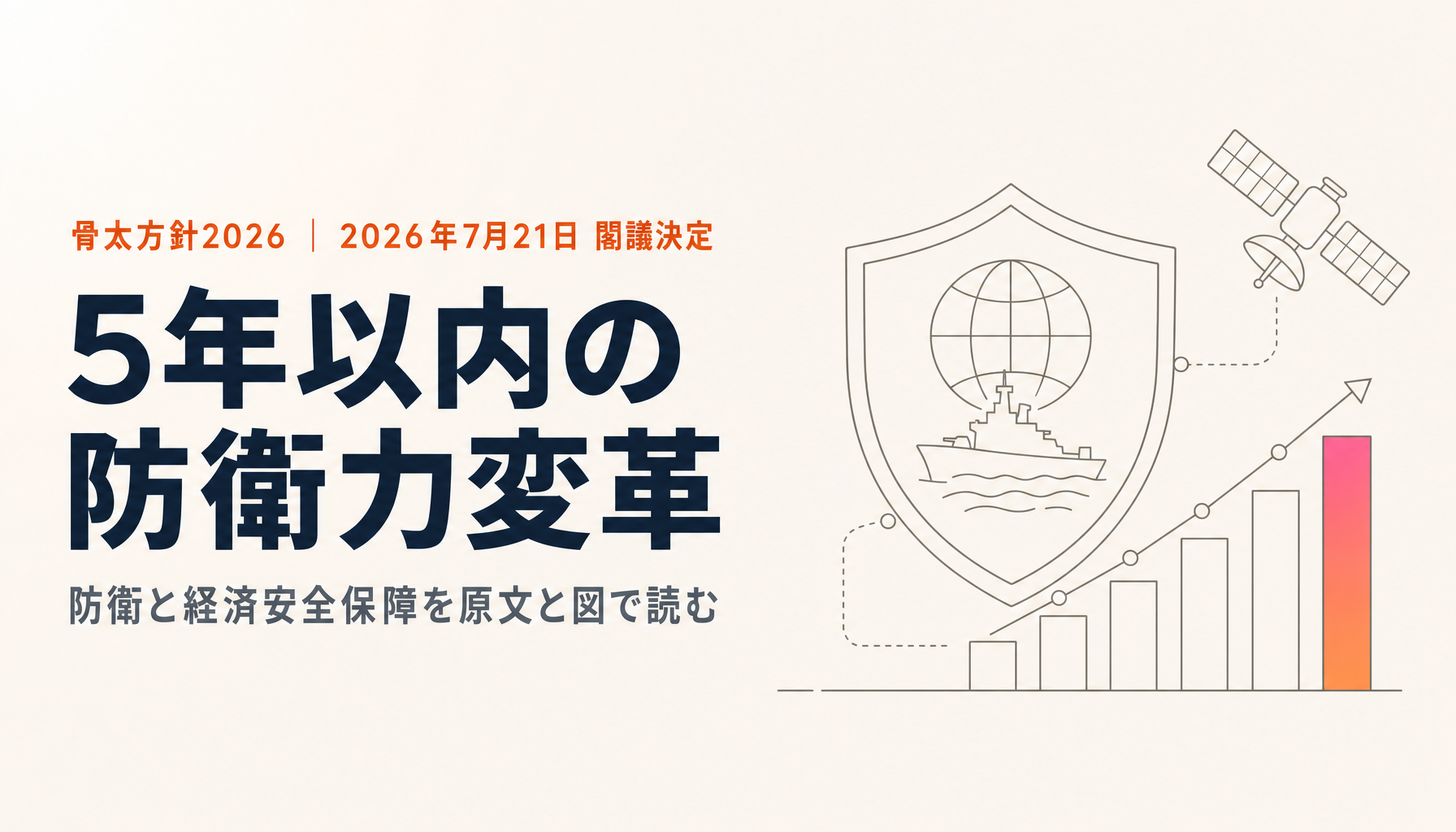 骨太方針2026が示した防衛力強化|「5年以内の防衛力変革」と経済安全保障を原文と図で読む