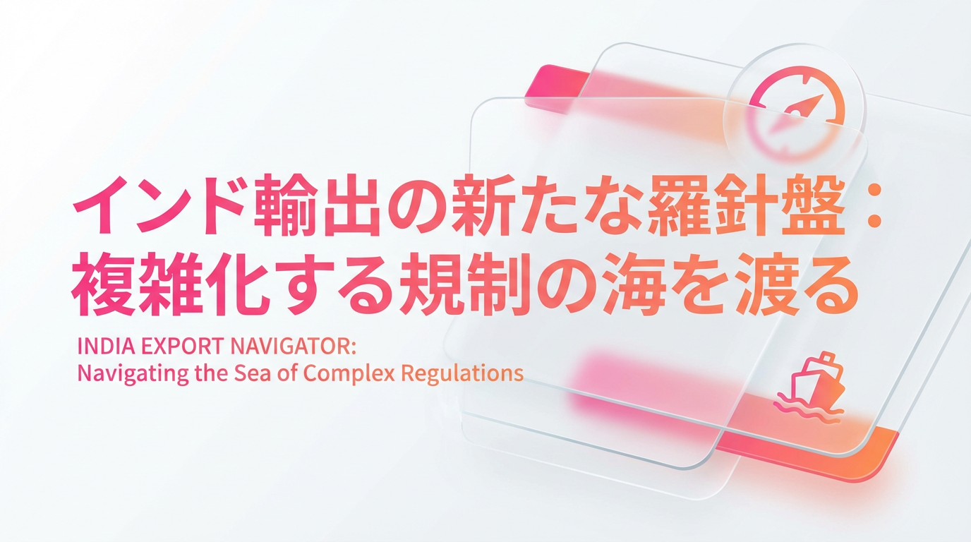 インド輸出の新たな羅針盤 ── 複雑化する規制の海を渡る