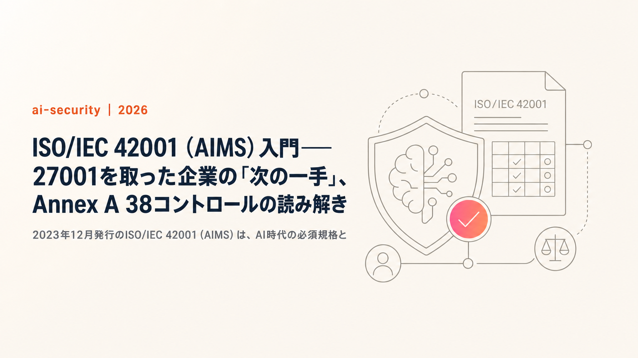 ISO/IEC 42001（AIMS）入門——27001を取った企業の「次の一手」、Annex A 38コントロールの読み解き