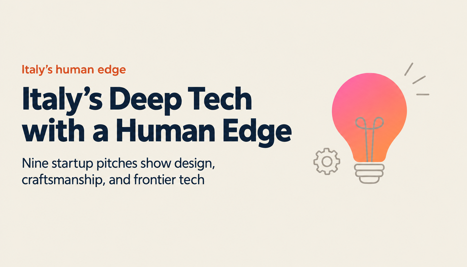 Italy's Deep Tech and the "Human Edge" (SusHi Tech Tokyo 2026)