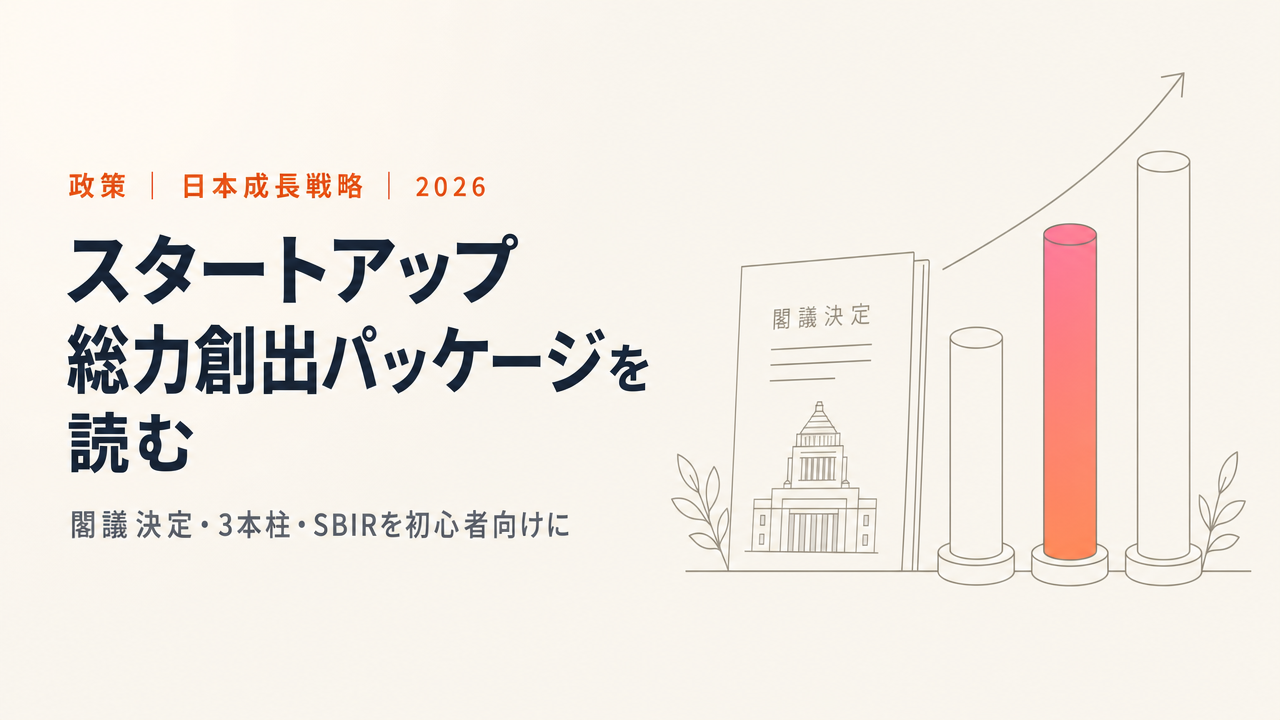 【2026年7月閣議決定】日本成長戦略とスタートアップ総力創出パッケージを初心者向けに徹底解説|SBIR抜本強化・3本柱・KPIまで