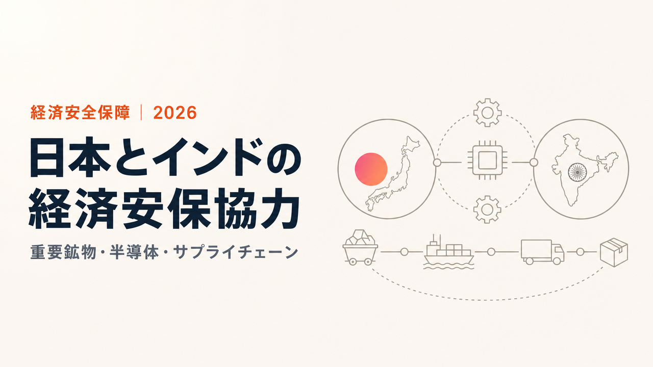 日印経済安全保障対話と重要鉱物 ── QUAD枠組みで動く2026年の協力