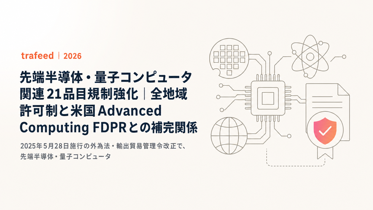 【完全解説】先端半導体・量子コンピュータ関連21品目規制強化｜全地域許可制と米国Advanced Computing FDPRとの補完関係