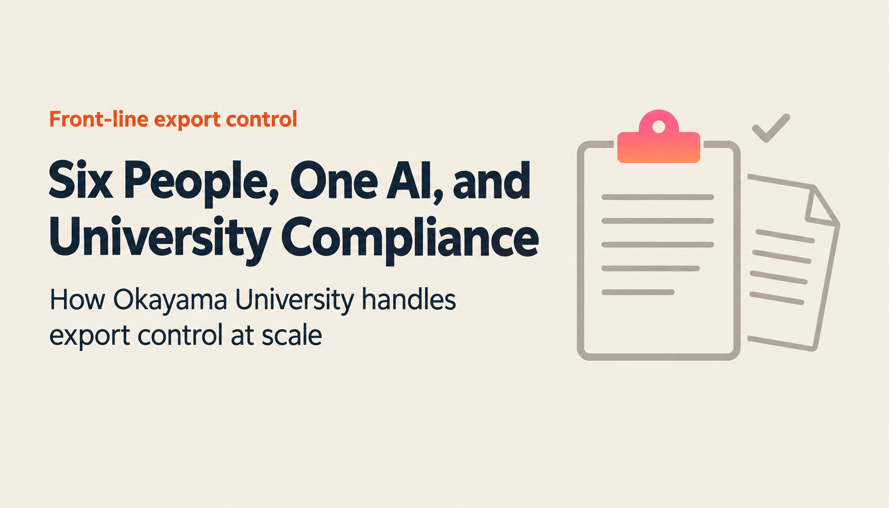 Running University Export Control With Six People: Okayama University's Front Line and an AI Agent | JX LIVE! 2026 Session Report (Part 2)