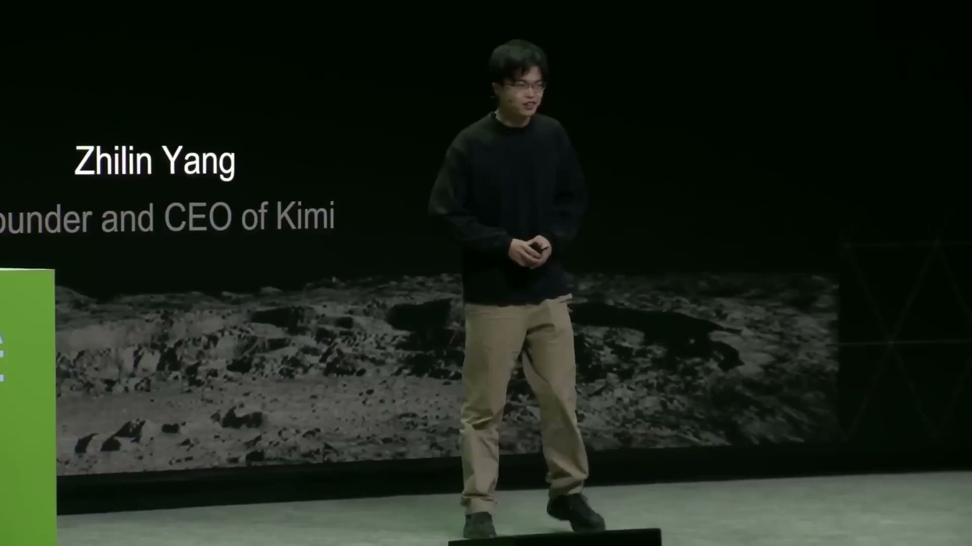楊植麟（Zhilin Yang）Moonshot AI 共同創業者兼CEO。NVIDIA GTC 2026 セッション「How We Scaled Kimi K2.5」より