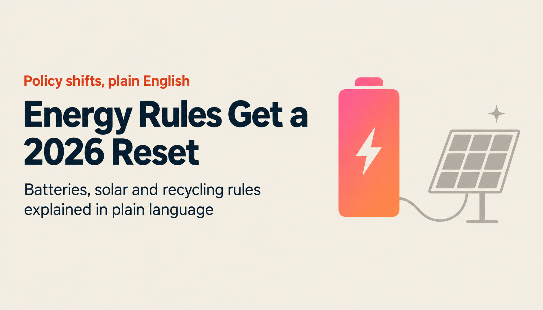 Regulatory Reform 2026 for Energy and Manufacturing: A Plain-Language Guide to Batteries, Next-Generation Solar Cells and Recycling