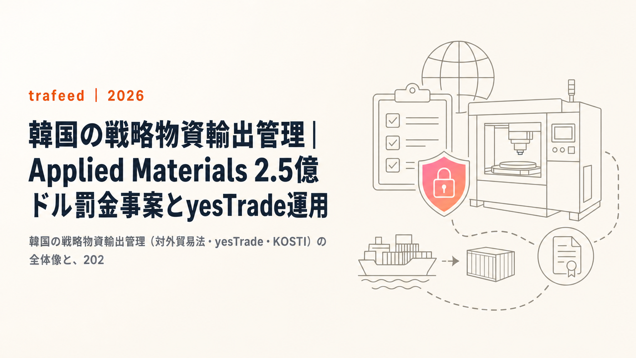 【完全解説】韓国の戦略物資輸出管理|Applied Materials 2.5億ドル罰金事案とyesTrade運用
