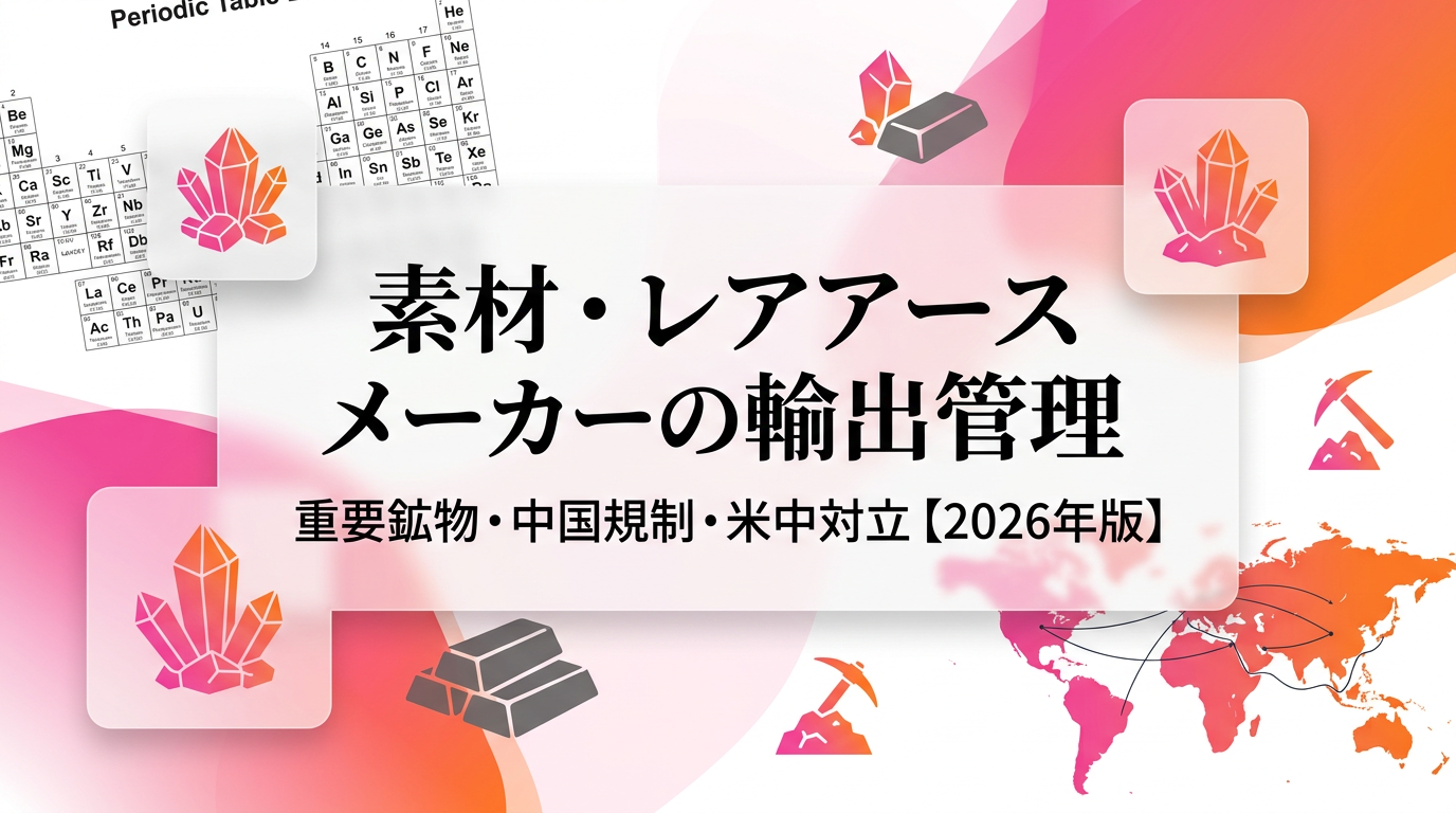 素材・レアアースメーカーの輸出管理｜重要鉱物・中国規制・米中対立下の経営実務【2026年版】