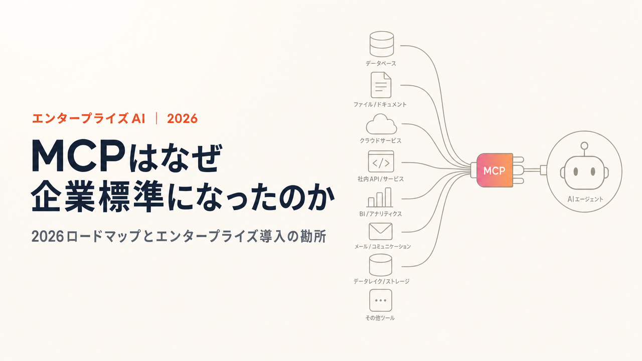 MCP(Model Context Protocol)はなぜ企業標準になったのか|2026年ロードマップ・Linux Foundation・エンタープライズ導入の勘所