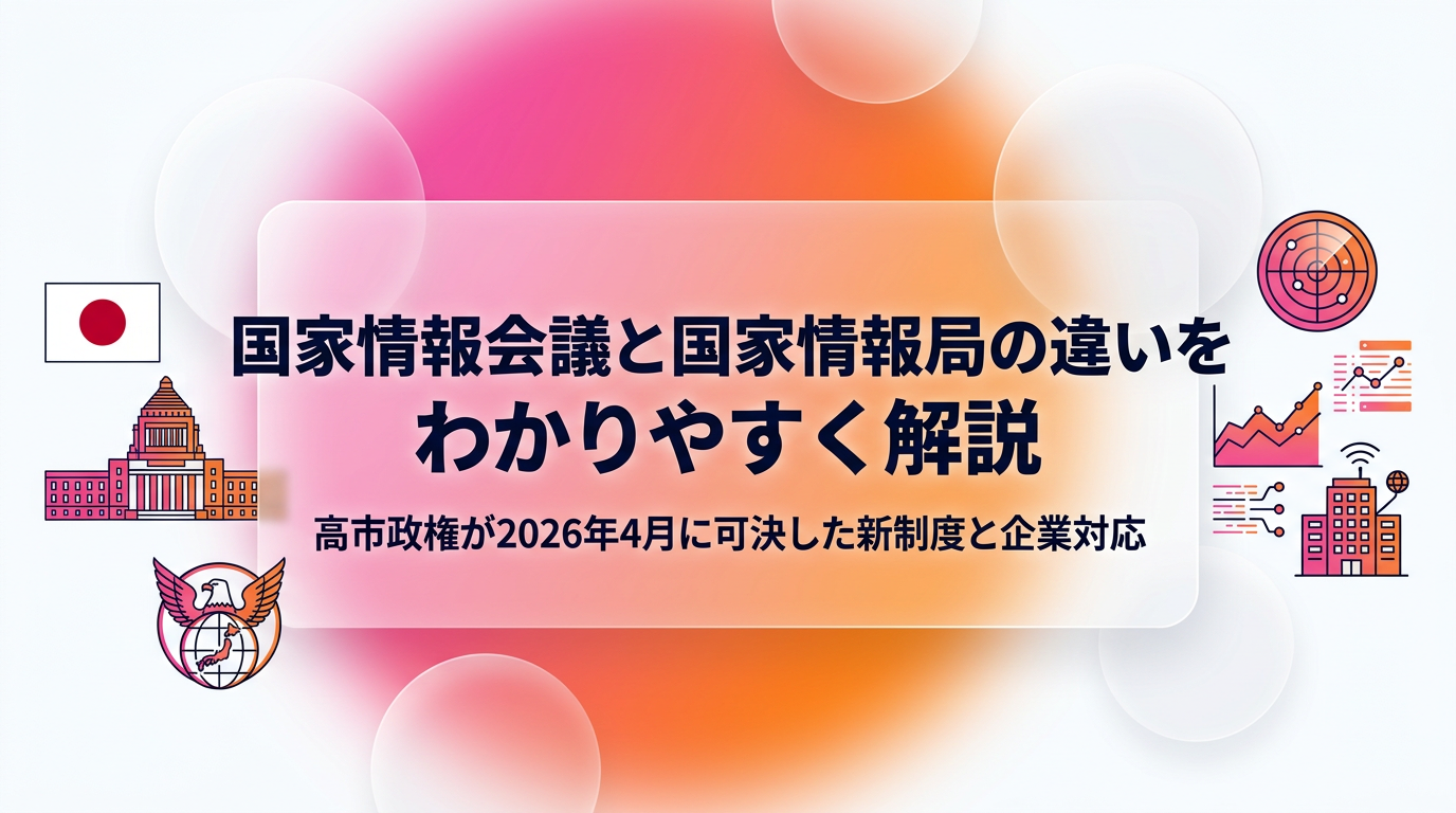国家情報会議と国家情報局の違いをわかりやすく解説|高市政権が2026年に成立させた新制度と企業対応