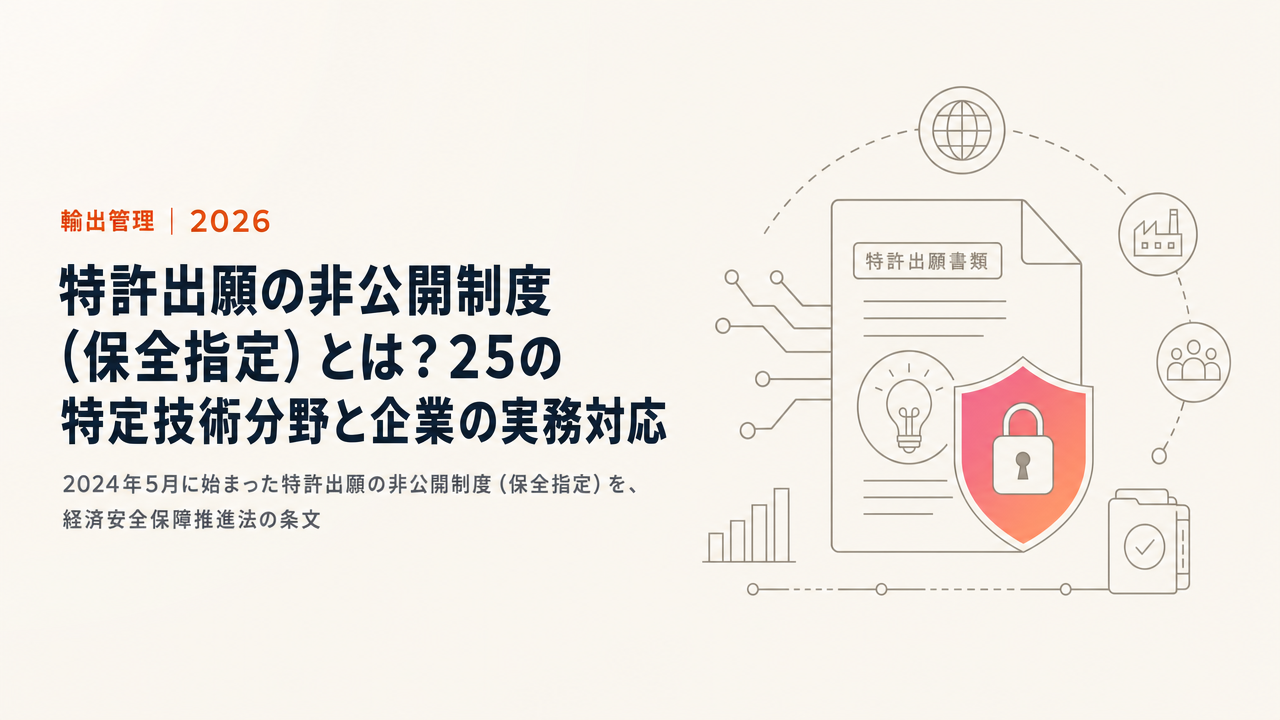 特許出願の非公開制度(保全指定)とは?25の特定技術分野と企業の実務対応